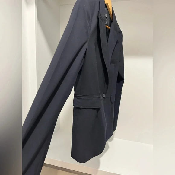 Body By Victoria stretch navy notched collar lined Blazer size 14 - Picture 4 of 10